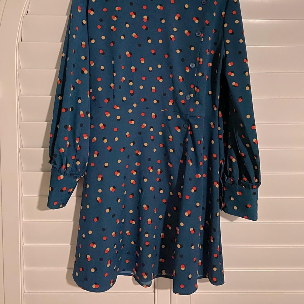 Who What Wear dress- beautiful teal color with polka dots! Never worn!